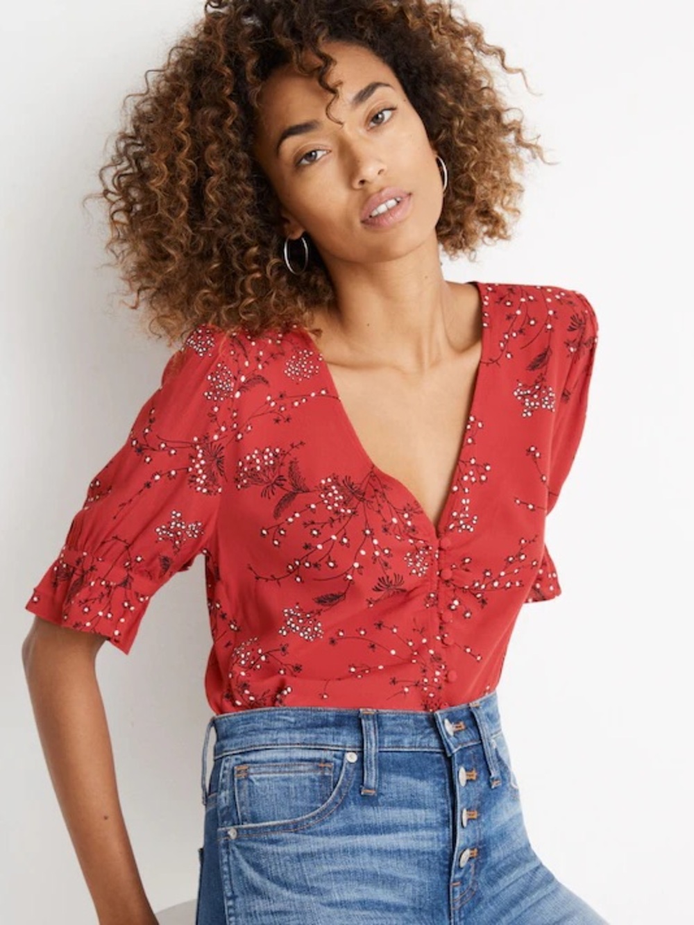 Madewell Daylight Top in Windswept Floral size 6 - Picture 3 of 12